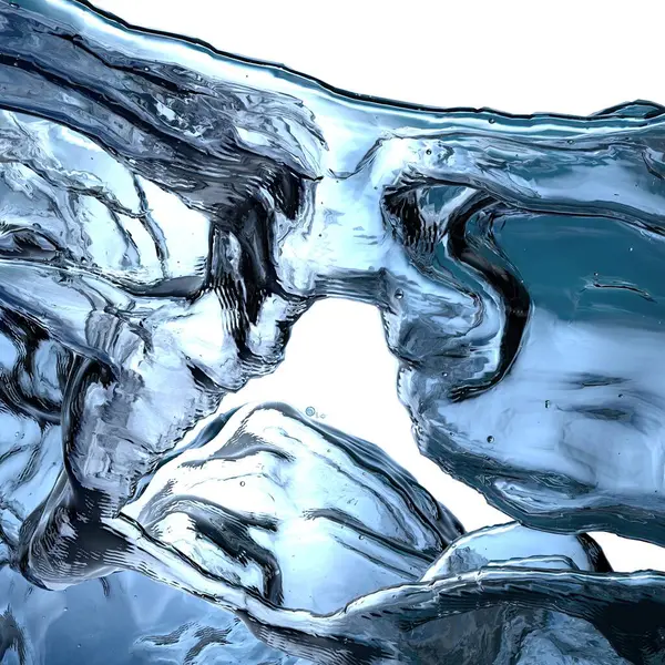新鮮な氷の結晶冷たい水の夏の恵み青 抽象的 エレガントでモダンな3Dレンダリング画像高解像度3Dレンダリング画像 — ストック写真