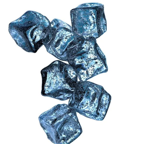 新鮮な氷の結晶冷却された宝石水のようにクールブルー 抽象的 エレガントでモダンな3Dレンダリング画像高解像度3Dレンダリング画像 — ストック写真