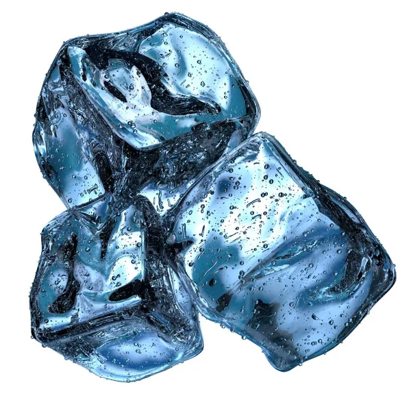 新鮮な氷の結晶水のようにクール宝石のように輝く青 抽象的 エレガントでモダンな3Dレンダリング画像高解像度3Dレンダリング画像 — ストック写真