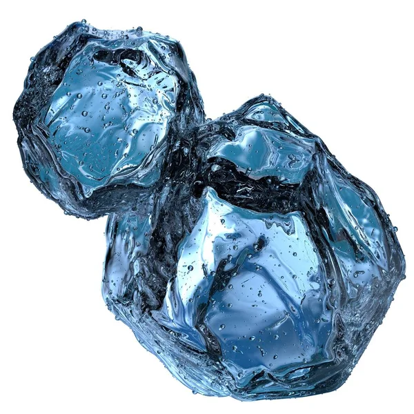 Φρέσκοι Κρύσταλλοι Πάγου Αναζωογονητική Αίσθηση Κρύου Καλοκαιριού Μπλε Αφηρημένη Κομψή — Φωτογραφία Αρχείου
