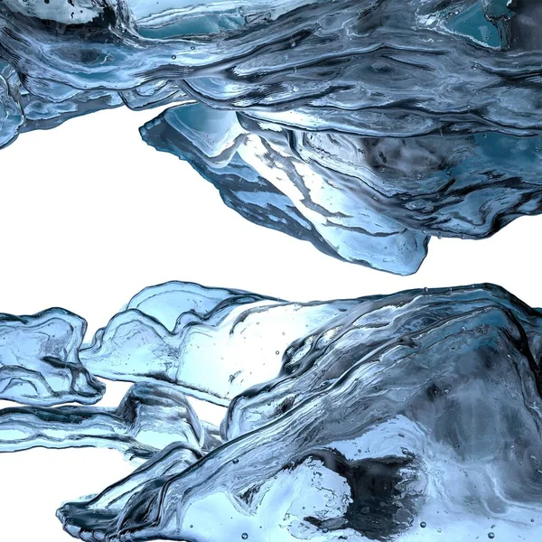 Friss Jégkristály Hűtővíz Kényelmes Nyárért Kék Absztrakt Elegáns Modern Renderelés — Stock Fotó