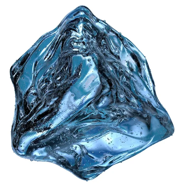 新鮮な氷の結晶クールでさわやかな夏青 抽象的 エレガントでモダンな3Dレンダリング画像高解像度3Dレンダリング画像 — ストック写真