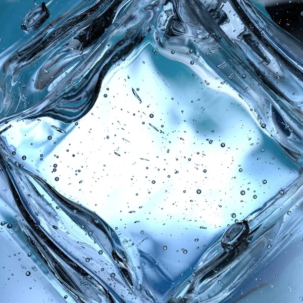 新鮮な氷の結晶冷たい水をリフレッシュ宝石のような明るい夏青 抽象的 エレガントでモダンな3Dレンダリング画像高解像度の3Dレンダリング画像 — ストック写真