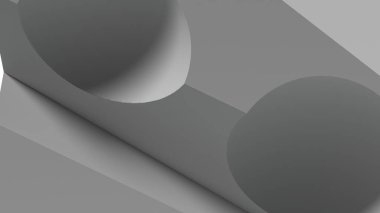 Geometri ve basitliği uyumlu hale getiren, Gri soyut 3D görüntüleme çözünürlüğü 3D görüntü oluşturan, delikli küresel bir kutu.