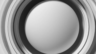 Küre ve küre oluğu minimal düz ışın, onun basit geometri yüksekliği çözünürlüğü 3D görüntüleme ile sanat yaratan üç boyutlu gri soyut görüntüsüdür.