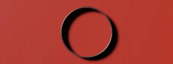Contraste Elegante Geometria Cilindro Elegante Imagem Renderização Abstrata Vermelha Cinza — Fotografia de Stock