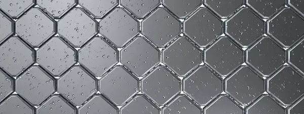 Hexagon Patroon Koud Fris Transparant Ijs Zilver Abstract Elegant Modern — Stockfoto