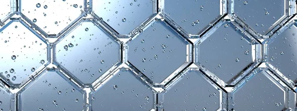 Hexagonaal Patroon Cool Fris Transparant Water Achtig Abstract Elegant Modern — Stockfoto
