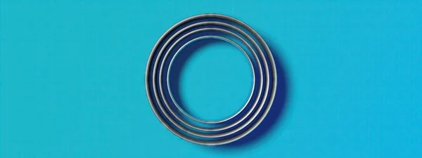 Ένα Δαχτυλίδι Πολλαπλών Κυλίνδρων Σύγχρονη Τέχνη Αρμονία Της Γεωμετρίας Μπλε — Φωτογραφία Αρχείου