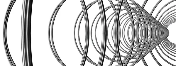 İzole edilmiş ince metal halka lüks çağdaş geometri gümüş soyut, zarif ve modern 3D görüntüleme çözünürlüğü 3D
