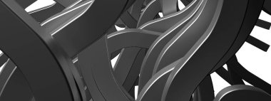 Dalgalı Bezier Konforlu metalik ton Gümüş metalik soyut, zarif ve modern 3D görüntüleme çözünürlüğü 3D