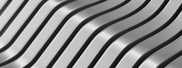 Wavy Bezier Comfortable Metallic Tone Silver Metallic Abstract Elegant Modern — Stock Photo, Image