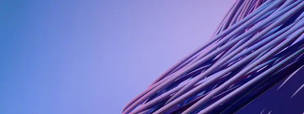 Düz rastgele çizgiler Bezier eğrisi modern sanatsal lüks resim Mavi ve mor soyut, zarif ve modern 3D görüntüleme çözümü 3D