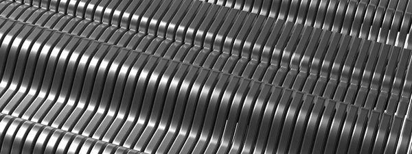 Vlnitý Bezier Pohodlný Kovový Tón Stříbrný Metalický Abstraktní Elegantní Moderní — Stock fotografie