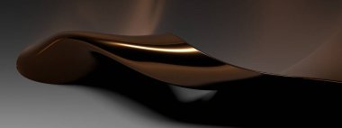 Modern sanatsal mesajları lüks Bezier eğrileri ile ileten bronz metalik, zarif ve modern 3D görüntülerin arka planı. Yüksek kalite 3d illüstrasyon