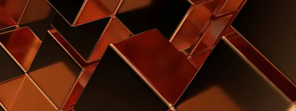 Бронзовый Металлический Ящик Увеличенной Лестницей Современный Рендеринг Изображения Фоном Высокого — стоковое фото
