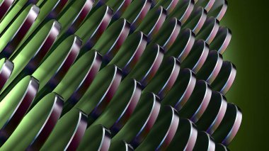 Birçok hizalanmış metal plaka yüksek çözünürlüklü 3B görüntüleme resminin zarif ve modern 3D görüntüleme arkaplanı