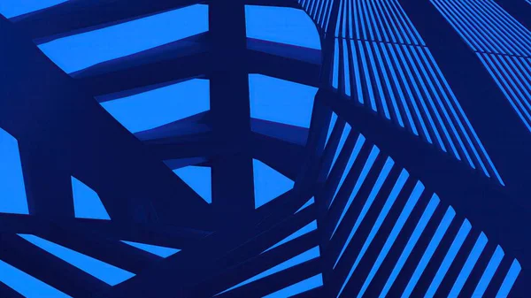 青と黒のエレガントでモダンな3Dレンダリングイメージを背景に オクタゴンな雰囲気のLedライト電気掲示板 高品質の3Dイラスト — ストック写真