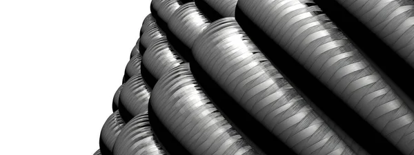 Фон Элегантного Современного Рендеринга Увеличенной Веревкой Темно Сером Изолированном Кабеле — стоковое фото
