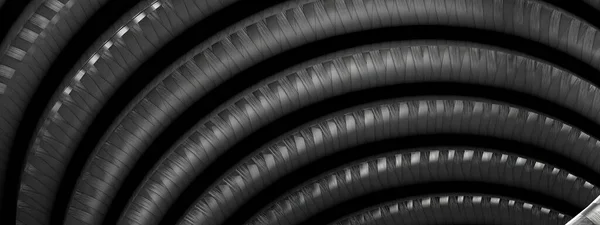Tło Eleganckiego Nowoczesnego Obrazu Renderowania Ciemnoszarego Kabla Włókna Węglowego Okrągłym — Zdjęcie stockowe