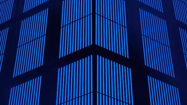 青と黒のエレガントでモダンな3Dレンダリングイメージの背景Ledパネル電気掲示板高解像度3Dレンダリング画像 — ストック写真