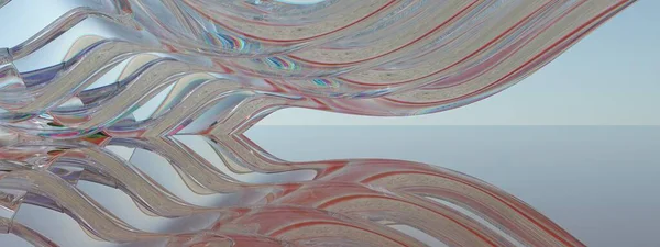 Bezier eğrilerinin canlandırıcı bir dokusu, cam zarifliği ve modern 3D görüntü oluşturma arkaplan yüksek çözünürlüğü 3D görüntü oluşturma