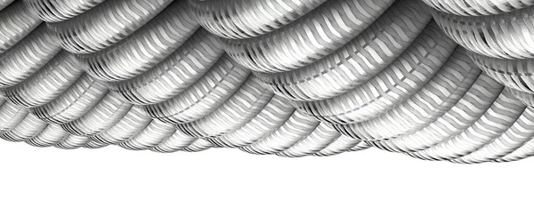 一个优雅的现代3D渲染图像的背景 在深灰色孤立的碳纤维电缆上有一个放大的绳子 高质量3D插图 — 图库照片