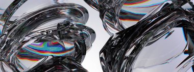 Cam nesne dağılımı ve kırılma Renksiz Zarif ve Modern 3D Görüntü Arkaplan Yüksek Çözünürlüklü 3B