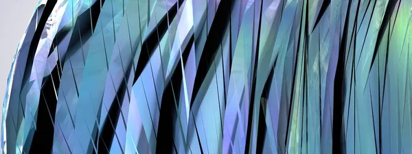 Rainbow Blue Gradation Glass Refraction Reflection Elegant Modern Rendering Image — Stock Photo, Image