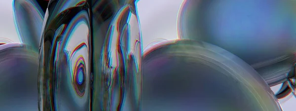 ガラス球と虹彩の曇ったガラス青い勾配エレガントでモダンな3Dレンダリング画像高解像度3Dレンダリング画像 — ストック写真