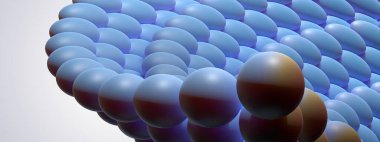 Pop bükme küresi dairesel mavi zarif modern 3D görüntü arkaplan yüksek çözünürlük 3D görüntüleme