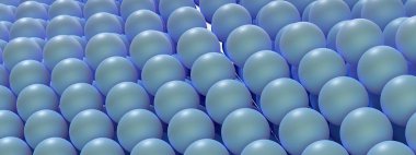 Mavi ince kürelerin zarif ve modern 3D görüntüleme arkaplanı pop tarzı yüksek çözünürlüklü 3D görüntüleme şeklinde dizilmiş.