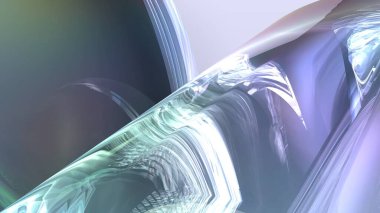 Crystal 'in zarif ve modern 3B görüntüsünün soyut arkaplan yansıması ve 3D cam çözünürlüğünün kırılmasıyla oluşturulmuş görüntüsü