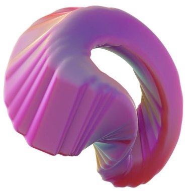 İzole edilmiş Çember Çarpık Geometri Pembe Zarif Modern 3D Görüntü Oluşturma Özeti Yüksek Çözünürlüklü 3B