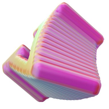 Ayrı körükler çarpık çağdaş sanat objesi Pembe Zarif Modern 3D Görüntü oluşturma soyut arkaplan yüksek çözünürlüklü 3D resim