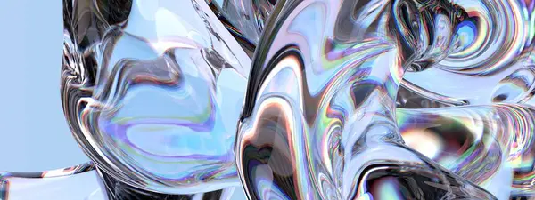 Kristallfrisches Klares Glas Wasserähnlich Elegant Modernes Rendering Abstrakter Hintergrund Hochauflösendes Stockfoto