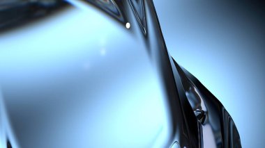 Mavi Kristal Taze Güzel Kırılma ve Yansıma Modern 3D Soyut Arkaplan Yüksek Kaliteli 3D Görüntü