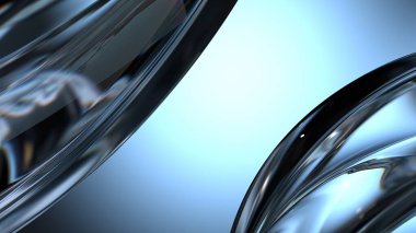 Mavi Kristal Taze Gizemli Kırılma ve Yansıma Modern 3D Soyut Arkaplan Yüksek Kaliteli 3D Görüntü