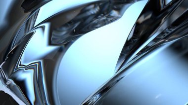 Mavi Kristal Şeffaf Taze Kırılma ve Yansıma Zarif Modern 3D Çizim Soyut Arkaplan Yüksek Kaliteli 3D Görüntü