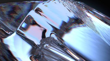 Mavi Kristal Şeffaf Taze Kırılma ve Yansıma Zarif Modern 3D Çizim Soyut Arkaplan Yüksek Kaliteli 3D Görüntü