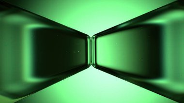 Yeşil Cam Taze Organik Kırılma ve Yansıma Modern 3D Soyut Arkaplan Yüksek Kaliteli 3D Görüntü