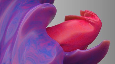 Pembe ve Mor Organik Popüler Nesne Yüzeyi Modern Boyalı Lastik Doku Modern 3D Soyut Arka plan Yüksek Kaliteli 3D Görüntü
