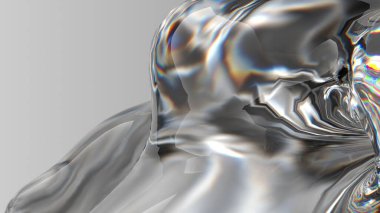 Renksiz organik cam ferahlatıcı kırılma ve yansıma Zarif Modern 3D Yapılandırma Soyut Arka plan Yüksek kalite 3d