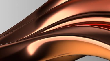 Bakır metal plaka Çağdaş Bezier Eğri Modern 3D Yapılandırma Soyut Arkaplan Yüksek kalite 3d