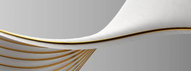Beyaz kenar dalgalı grup Chic Bezier eğrisi Elegant Modern 3D Rending soyut arka plan Yüksek kaliteli 3d illüstrasyon