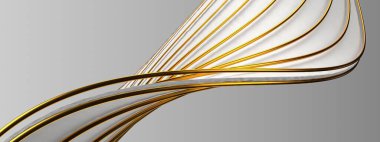 Beyaz altın kenarlı dalgalı grup Lüks Şık Modern 3D Rending soyut arkaplan Yüksek kaliteli 3D illüstrasyon