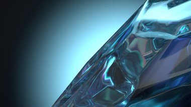 Safir cevherimsi taşımsı şeffaf organik modern 3D işlemeli soyut arkaplan Yüksek kaliteli 3D resimleme