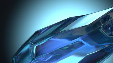 Safir cevheri gibi bir güç taşı zarif ve modern 3D 'yi tazeliyor. Soyut arkaplan oluşturuluyor. Yüksek kalite 3D resim.