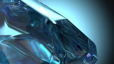 Safir cevheri gibi güç taşı ferahlatıcı, güzel, zarif ve modern 3 boyutlu soyut arkaplan oluşturma yüksek kaliteli 3D resim