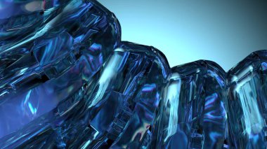 Safir cevheri gibi güç taşları zarif, modern 3D arkaplanı temizler soyut arkaplan oluşturur yüksek kalite 3D illüstrasyon